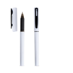 Roller riciclato con corpo gommato e scrittura fluida inchiostro nero color bianco vue 1