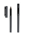 Roller riciclato con corpo gommato e scrittura fluida inchiostro nero color grigio scuro vue 1