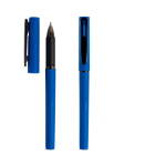 Roller riciclato con corpo gommato e scrittura fluida inchiostro nero color blu reale vue 1