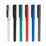 Roller riciclato con corpo gommato e scrittura fluida inchiostro nero vue avec plusieurs couleurs