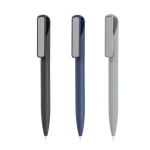 Penna nera con finitura gommata e clip metallico effetto specchio vue avec plusieurs couleurs