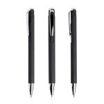 Penna in alluminio a scatto con dettagli argentati inchiostro blu color nero vue 11