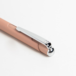 Penna in alluminio a scatto con dettagli argentati inchiostro blu