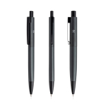 Penna in alluminio a scatto con dettagli argentati inchiostro blu color antracite