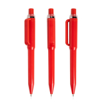 Penna in ABS riciclato con meccanismo a scatto con inchiostro blu color rosso