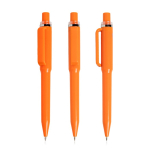 Penna in ABS riciclato con meccanismo a scatto con inchiostro blu color arancione