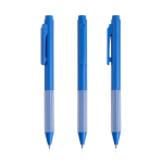 Penna ecologica con impugnatura in silicone e inchiostro gel nero color azzurro