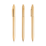 Penna ecologica con clip integrato e rilievo a righe inchiostro nero color oro