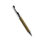 Penna in acciaio inox e scarti di tè a rotazione con inchiostro nero color argento vue 2