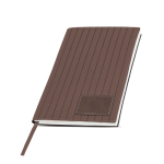 Taccuino in PU testurizzato con patch personalizzabile A5 fogli lisci color marrone vue 1