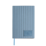 Taccuino in PU testurizzato con patch personalizzabile A5 fogli lisci color azzurro