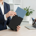 Taccuino in PU testurizzato con patch personalizzabile A5 fogli lisci vue 2