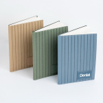 Taccuino in PU testurizzato con patch personalizzabile A5 fogli lisci vue avec logo imprimé