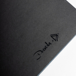 Taccuino in PU testurizzato con patch personalizzabile A5 fogli lisci vue en boîte