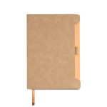 Taccuino ecologico con supporto laterale per penna A5 fogli lisci color beige