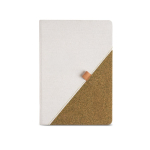 Taccuino in cotone riciclato con penna in tè verde A5 fogli lisci color beige vue 4