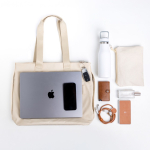 Borsa in pelle sintetica tasche nascoste e fascia per trolley 15.6” vue 2