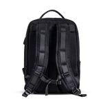 Zaino in bambù jacquard con cerniere impermeabili PC 15.6” color nero vue 3