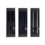 Set penna e roller in alluminio con design esagonale inchiostro nero vue avec plusieurs couleurs