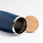 Borraccia termica in acciaio inox con tappo in bambù naturale 550ml vue 3