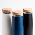 Borraccia termica in acciaio inox con tappo in bambù naturale 550ml vue 4