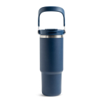 Bicchiere termico in acciaio inox con doppio coperchio 900ml color blu mare vue 3