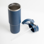 Bicchiere termico in acciaio inox con doppio coperchio 900ml