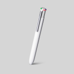 Penna multifunzione in alluminio riciclato opaco con inchiostro a 4 colori color bianco vue 2