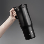 Bicchiere termico in acciaio inox riciclato con cannuccia pieghevole 900ml color nero vue d'ambiance