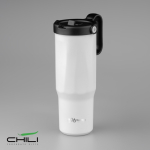 Bicchiere termico in acciaio inox riciclato con cannuccia pieghevole 900ml