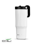 Bicchiere termico in acciaio inox riciclato con cannuccia pieghevole 900ml vue 2