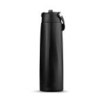 Bicchiere termico ecologico in acciaio inox riciclato con manico e cannuccia 1L color nero vue 11