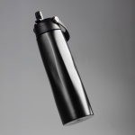 Bicchiere termico ecologico in acciaio inox riciclato con manico e cannuccia 1L color nero vue 1