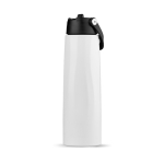 Bicchiere termico ecologico in acciaio inox riciclato con manico e cannuccia 1L color bianco