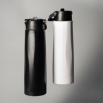 Bicchiere termico ecologico in acciaio inox riciclato con manico e cannuccia 1L vue d'ambiance