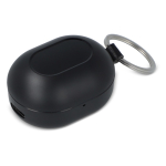 Cuffiette piccole in custodia delle dimensioni di un portachiavi color nero seconda vista