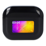 Auricolari con cancellazione del rumore in custodia touch color nero seconda vista