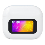 Auricolari con cancellazione del rumore in custodia touch color bianco seconda vista