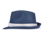 Cappello personalizzabile in poliestere in vari colori vivaci color blu scuro terza vista