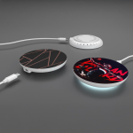 Caricatore bianco circolare con indicatore LED alla base 15 W color bianco sesta vista