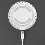 Caricatore bianco circolare con indicatore LED alla base 15 W color bianco