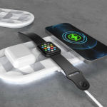 Caricatore wireless rapido 3 in 1 per cellulare e accessori 15 W color bianco ottava vista