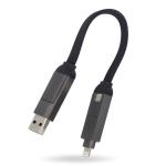 Cavo di ricarica portatile con molteplici ingressi e uscite color nero quinta vista