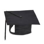 Classico cappello di laurea americano nero personalizzabile color nero seconda vista