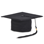 Classico cappello di laurea americano nero personalizzabile color nero terza vista