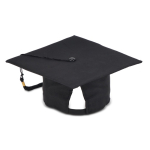 Classico cappello di laurea americano nero personalizzabile color nero quarta vista