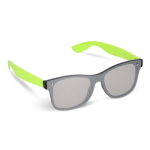 Occhiali da sole con lenti specchiate UV400 e stanghette colorate color lime