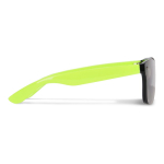 Occhiali da sole con lenti specchiate UV400 e stanghette colorate color lime terza vista
