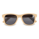 Occhiali da sole interamente in bambù con lenti nere color naturale seconda vista