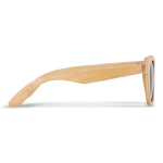 Occhiali da sole interamente in bambù con lenti nere color naturale quarta vista